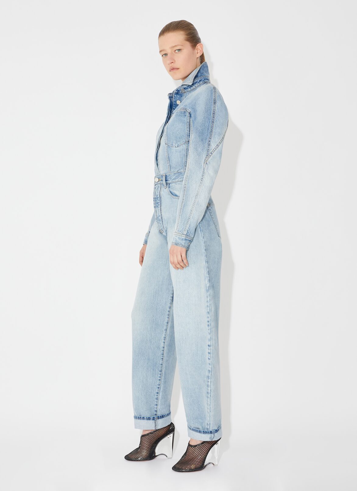 Fitted denim jacket ALAÏA BLUE FITTED DENIM JACKET